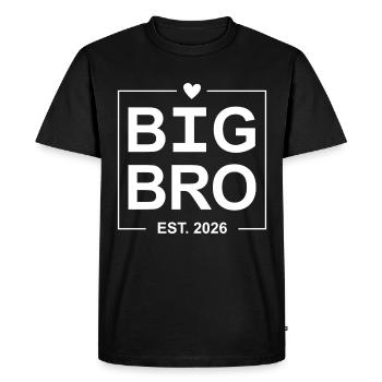 Big Bro Est 2026 - Men's Premium Organic T-Shirt - black - Front - Nico (187cm)