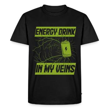 Energy Drink In My Veins - Men's Premium Organic T-Shirt - black - Front - Nico (187cm)