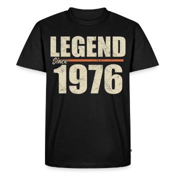 Anniversaire 1976 | Légende depuis 1976 - T-shirt Premium bio Homme - noir - Devant - Nico (187cm)