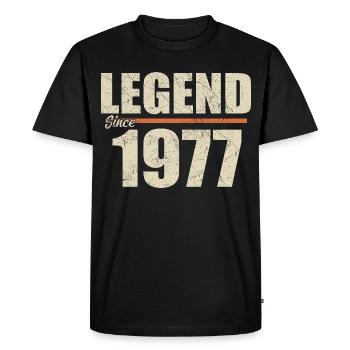 Anniversaire 1977 | Légende depuis 1977 - T-shirt Premium bio Homme - noir - Devant - Nico (187cm)