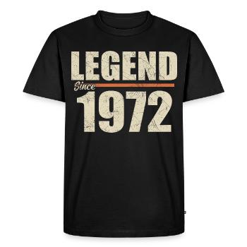 Anniversaire 1972 | Légende depuis 1972 - T-shirt Premium bio Homme - noir - Devant - Nico (187cm)