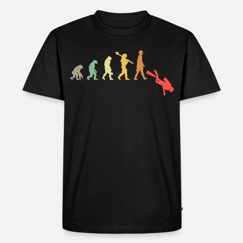 Evolution Tauchen Scuba Diver - Männer Premium Bio T-Shirt - Schwarz