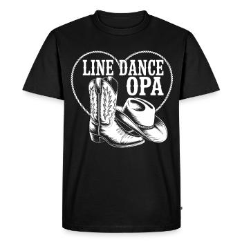 Danse en ligne Grand-père Cowboy Cœur - T-shirt Premium bio Homme - noir - Devant - Nico (187cm)