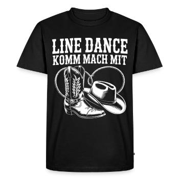 Line Dance Come join us - Men's Premium Organic T-Shirt - black - Front - Nico (187cm)