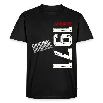 55e anniversaire Original janvier Né en 1971 - T-shirt Premium bio Homme - noir - Devant - Nico (187cm)