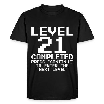 Level 21 Completed Pixel Quest - Men's Premium Organic T-Shirt - black - Front - Nico (187cm)
