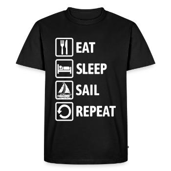 Eat Sleep Sail Repeat - Sailing Sailboat - Men's Premium Organic T-Shirt - black - Front - Nico (187cm)