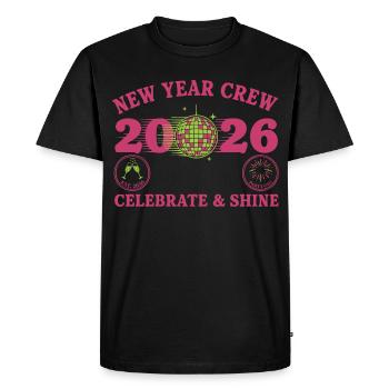 New Year Crew 2026 Celebrate & Shine Party - Men's Premium Organic T-Shirt - black - Front - Nico (187cm)