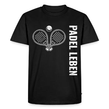 Joueur de padel PADEL LIFE Plaisir de raquette de padel - T-shirt Premium bio Homme - noir - Devant - Nico (187cm)