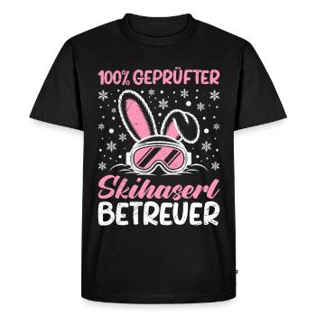 Skieur 100 % SUPERVISEUR SKIEUR CERTIFIÉ DRÔLE - T-shirt Premium bio Homme - noir - Devant - Nico (187cm)