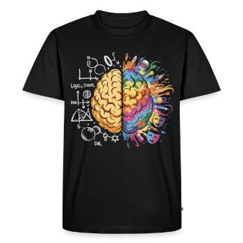 Creative brain color explosion - Men's Premium Organic T-Shirt - black - Front - Nico (187cm)