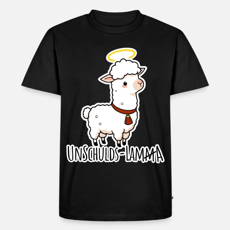 Unschulds-Lamm äh Lama Flachwitz - Männer Premium Bio T-Shirt - Schwarz