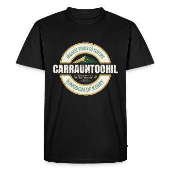 Carrauntoohil Ireland Mountain Heritage Badge - Men's Premium Organic T-Shirt - black - Front - Nico (187cm)