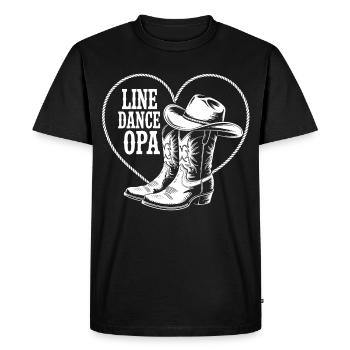Danse en ligne Grand-père Boots Cowboy Cœur - T-shirt Premium bio Homme - noir - Devant - Nico (187cm)