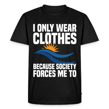 Nudisme Accessoires Nudité Naturisme Amoureux du naturisme - T-shirt Premium bio Homme - noir - Devant - Nico (187cm)