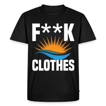 Symbole du naturisme nudiste Camp Nudiste Freedom - T-shirt Premium bio Homme - noir - Devant - Nico (187cm)