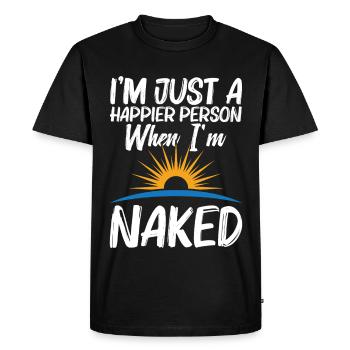 Camp nudiste Freedom Lover Naturisme Équipement Nudité - T-shirt Premium bio Homme - noir - Devant - Nico (187cm)
