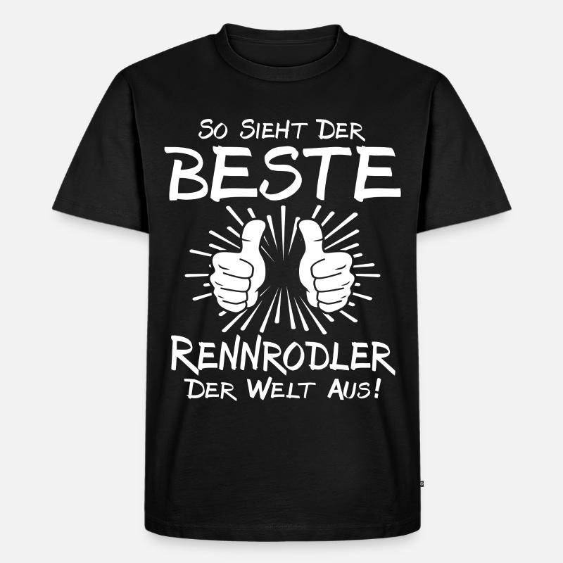 Bester Rennrodler - Männer Premium Bio T-Shirt - Schwarz