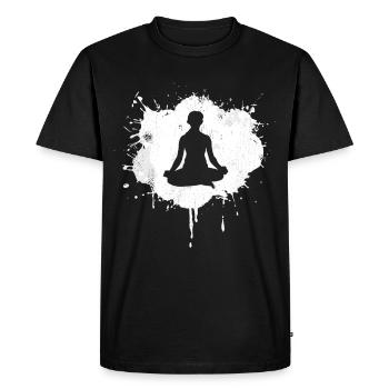Yoga Lover Drawing - Men's Premium Organic T-Shirt - black - Front - Nico (187cm)