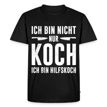 Cuisiniers JE NE SUIS PAS JUSTE UN CUISINIER JE SUIS UN ASSISTANT CUISINIER Fun - T-shirt Premium bio Homme - noir - Devant - Nico (187cm)