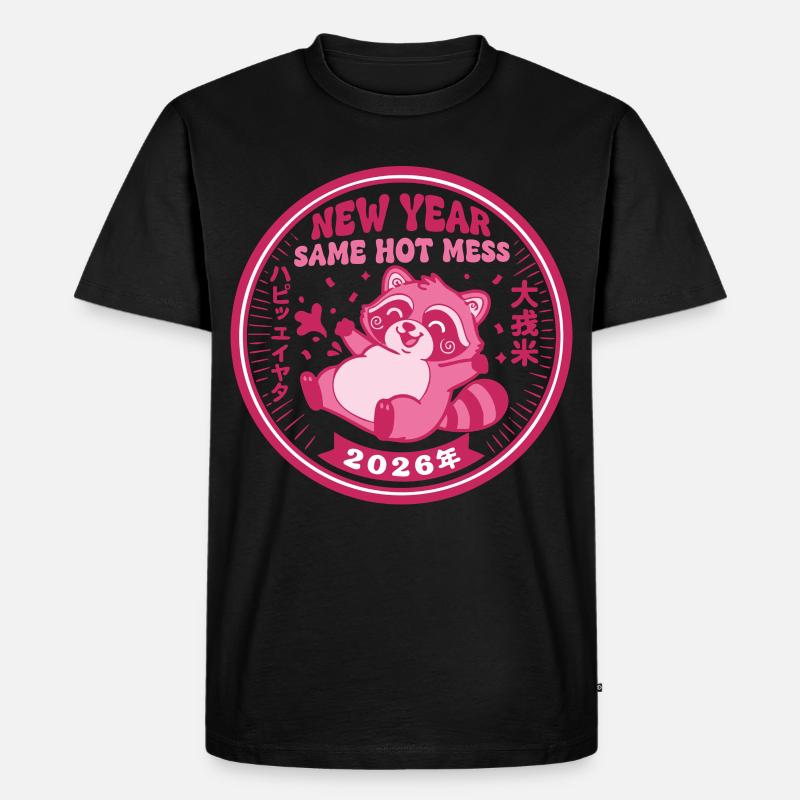 Neujahr Same Hot Mess 2026 Feier - Männer Premium Bio T-Shirt - Schwarz