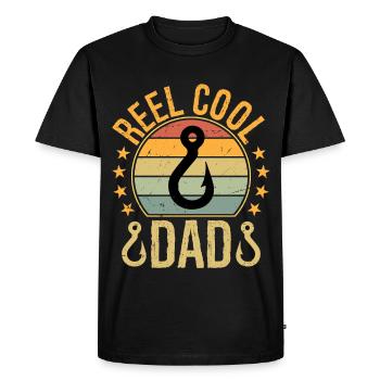 Mouliner Papa Cool Pêche Papa Papa Vintage - T-shirt Premium bio Homme - noir - Devant - Nico (187cm)