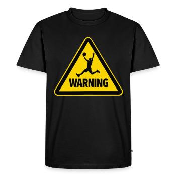 Avertissement Sportif Basket-ball Signal d’avertissement - T-shirt Premium bio Homme - noir - Devant - Nico (187cm)