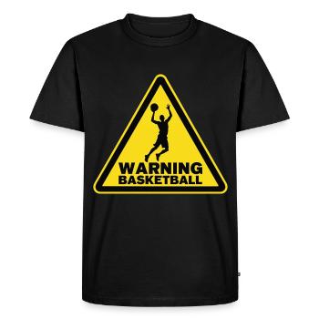 Avertissement Sportif Basket-ball Signal d’avertissement - T-shirt Premium bio Homme - noir - Devant - Nico (187cm)