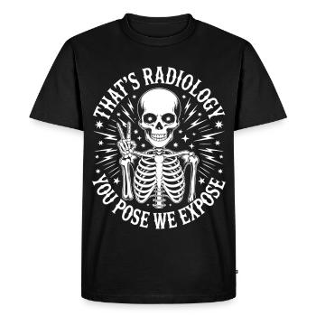 Skeleton Peace Radiology Logo - Men's Premium Organic T-Shirt - black - Front - Nico (187cm)