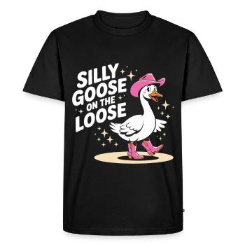 Silly Goose On The Loose - Men's Premium Organic T-Shirt - black - Front - Nico (187cm)