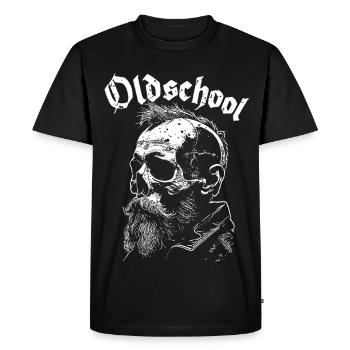 Portrait de crâne de barbe à l’ancienne - T-shirt Premium bio Homme - noir - Devant - Nico (187cm)