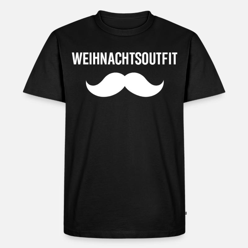 Weihnachtsoutfit Schnurrbart - Männer Premium Bio T-Shirt - Schwarz