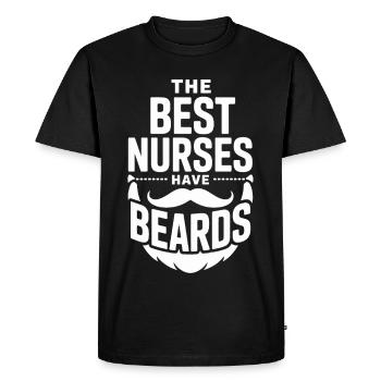 Infirmières barbues - T-shirt Premium bio Homme - noir - Devant - Nico (187cm)