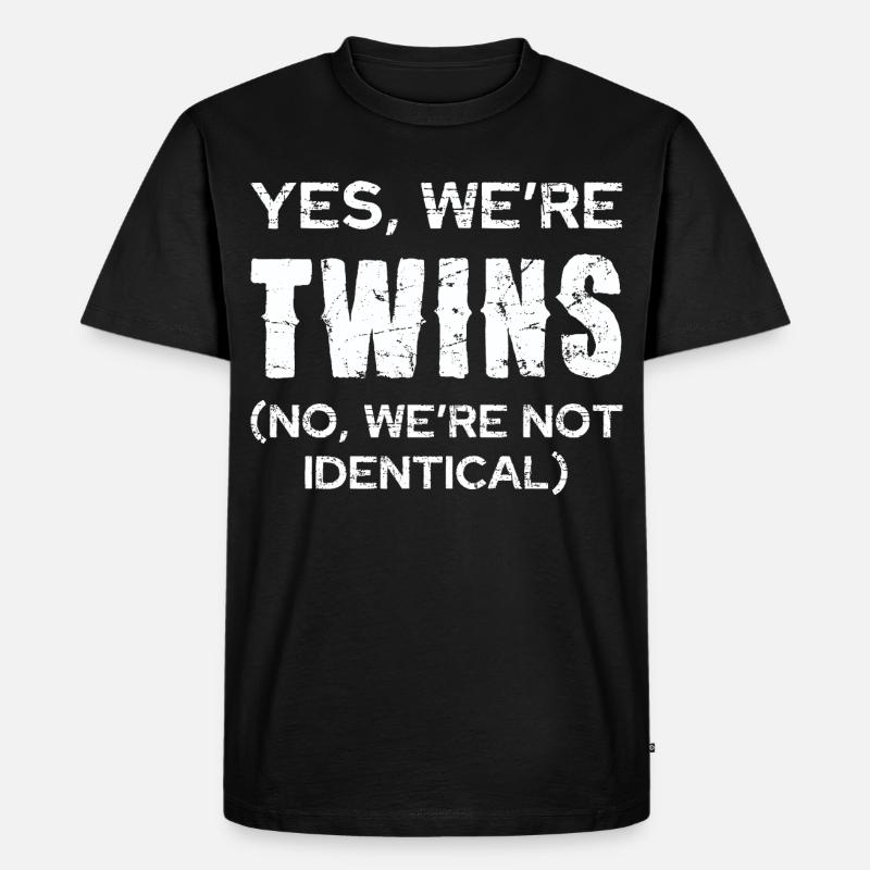Zwillingswitz: Nicht identisch - Männer Premium Bio T-Shirt - Schwarz
