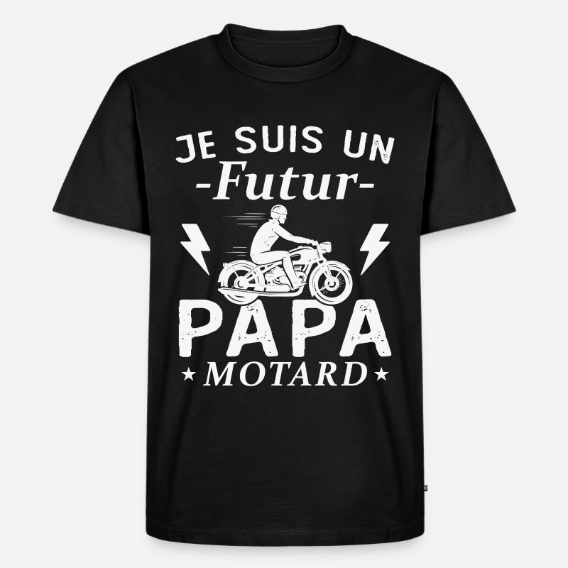 Ich bin ein werdender Biker-Vater - Männer Premium Bio T-Shirt - Schwarz