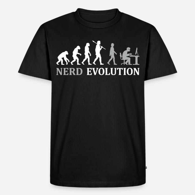 Nerd Evolution – Vom Affen zum PC-Profi - Männer Premium Bio T-Shirt - Schwarz