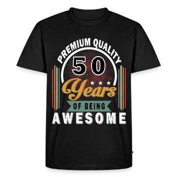 50 ans d’insigne d’anniversaire génial - T-shirt Premium bio Homme - noir - Devant - Nico (187cm)