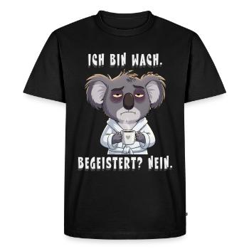 Ich bin wach. Begeistert? Nein. Morgenmuffel Koala - T-shirt Premium bio Homme - noir - Devant - Nico (187cm)
