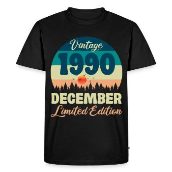 Anniversaire Décembre 1990 Cadeau D'anniversaire  - T-shirt Premium bio Homme - noir - Devant - Nico (187cm)