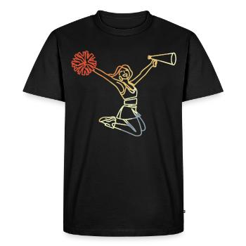 Sketch rétro de pom-pom girl - T-shirt Premium bio Homme - noir - Devant - Nico (187cm)