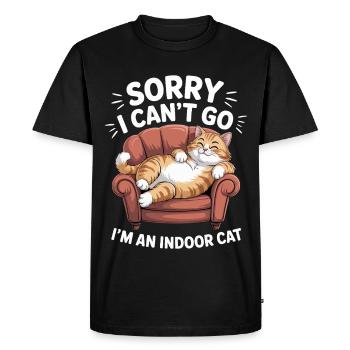 Chat domestique drôle d’intérieur - T-shirt Premium bio Homme - noir - Devant - Nico (187cm)