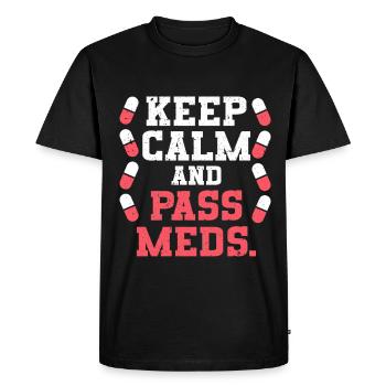Assistant médical MFA Pass Médicaments - T-shirt Premium bio Homme - noir - Devant - Nico (187cm)