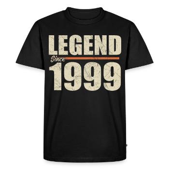 Anniversary 1999 | Legend since 1999 - Men's Premium Organic T-Shirt - black - Front - Nico (187cm)