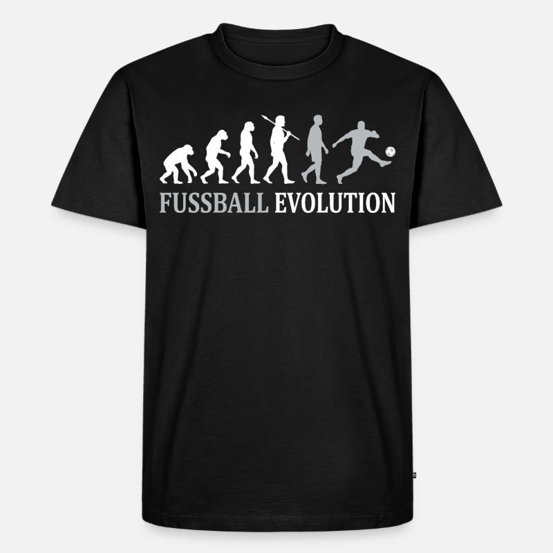 Fußball Evolution – Vom Affen zum Kicker - Männer Premium Bio T-Shirt - Schwarz
