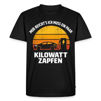 I've had enough: tapping kilowatts – e-car - Men's Premium Organic T-Shirt - black - Front - Nico (187cm)