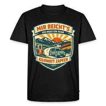 Charging an electric car: I have to tap kilowatts - Men's Premium Organic T-Shirt - black - Front - Nico (187cm)