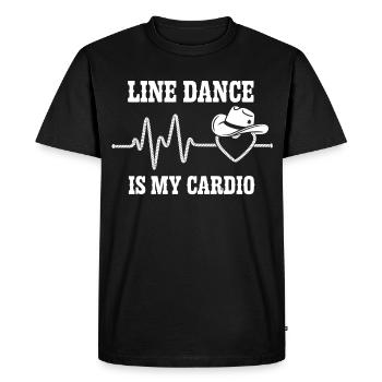 Danse en ligne Cardio Heart Cowboy - T-shirt Premium bio Homme - noir - Devant - Nico (187cm)