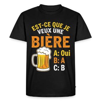 Do I Want A Beer? Joke Beauf Alcohol Humor - T-shirt Premium bio Homme - noir - Devant - Nico (187cm)