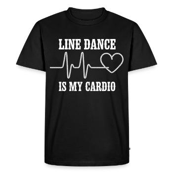 Line Dance Cardio Heart - Men's Premium Organic T-Shirt - black - Front - Nico (187cm)