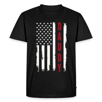Papa Drapeau des États-Unis Père patriotique Amérique - T-shirt Premium bio Homme - noir - Devant - Nico (187cm)